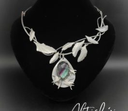 Collier inox “les Passages Célestes: “le Rêve d’Icare” Fluorite