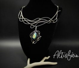 Collier inox “les Passages Célestes: la Course d’Eos” Labradorite
