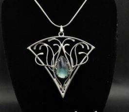 Pendentif inox “les Passages Célestes: la Belle Époque” Fluorite