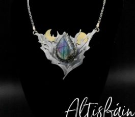 Pendentif inox “Talisman : Méandres Lunaires ” Labradorite