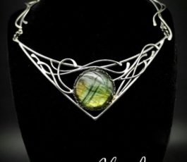 Collier inox “Les Diaboliques: Roxane” Labradorite