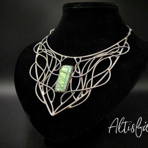Collier inox "Les Diaboliques: Thétis" Labradorite