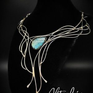 Collier inox "Les Diaboliques: les Ondines" Labradorite