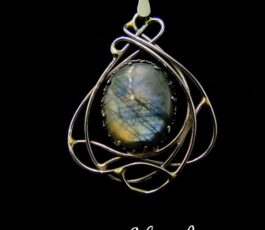 Pendentif inox “les Passages Célestes: l’ Âge d’ Or”, Labradorite